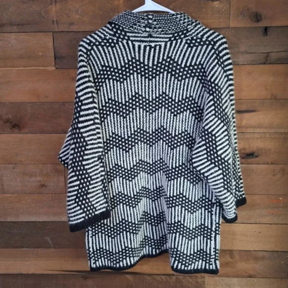 Gap Chevron Open Wool Knit Cardigan w/ Alpaca SZ Large - Picture 7 of 9